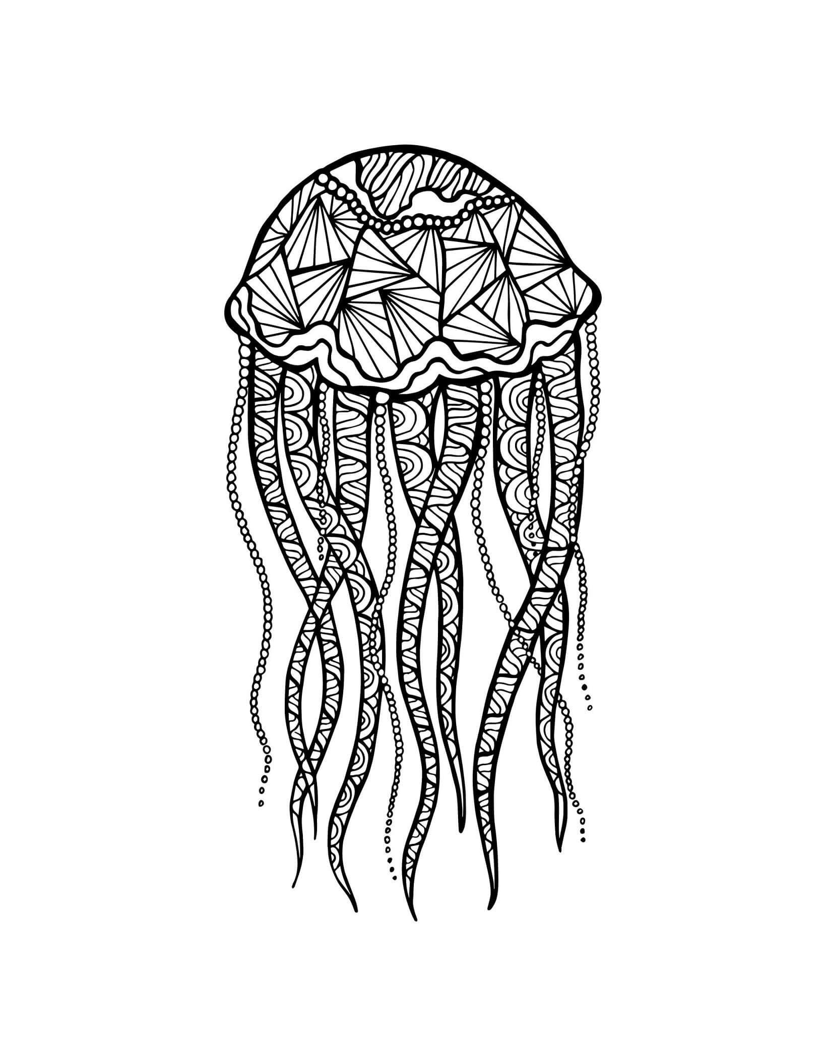 Amazing Jellyfish Mandala coloring page