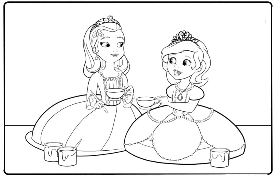 Amber and Sofia coloring page