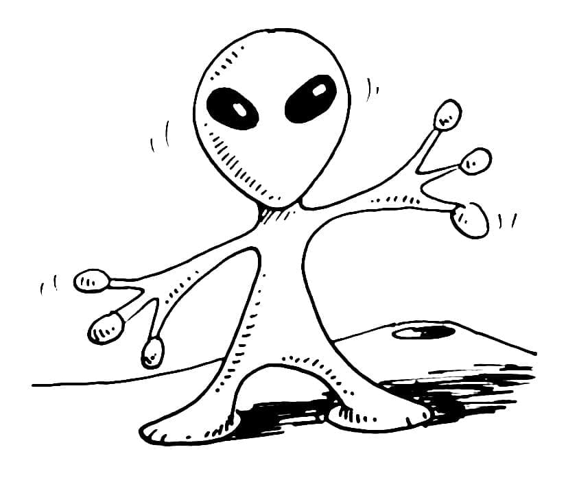 An Alien coloring page