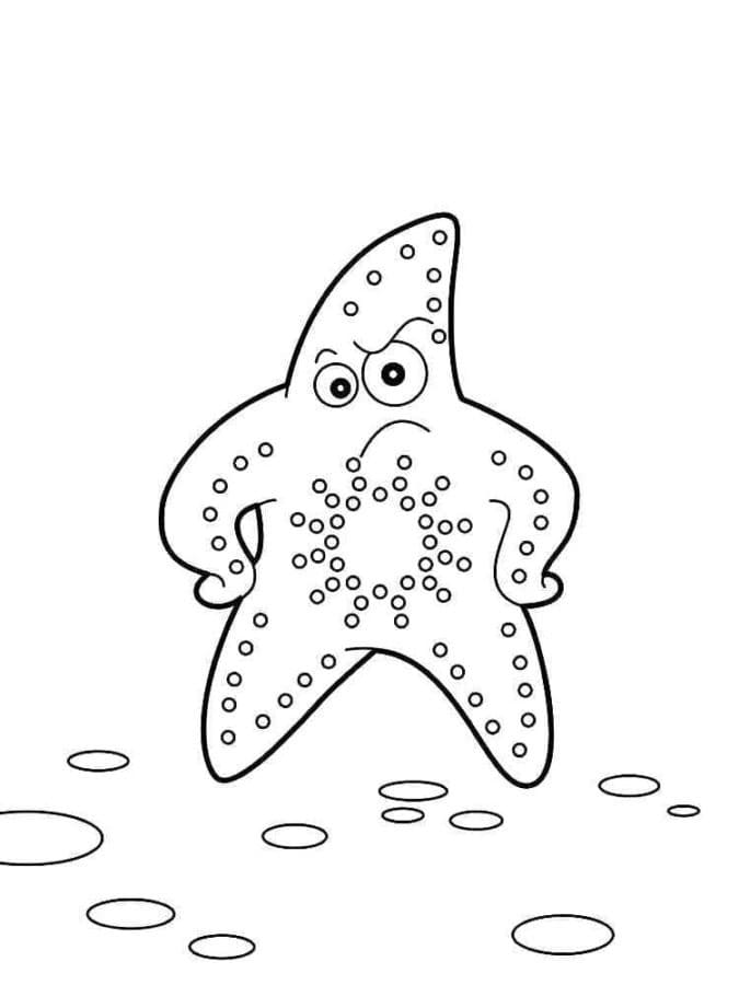 Angry Starfish coloring page