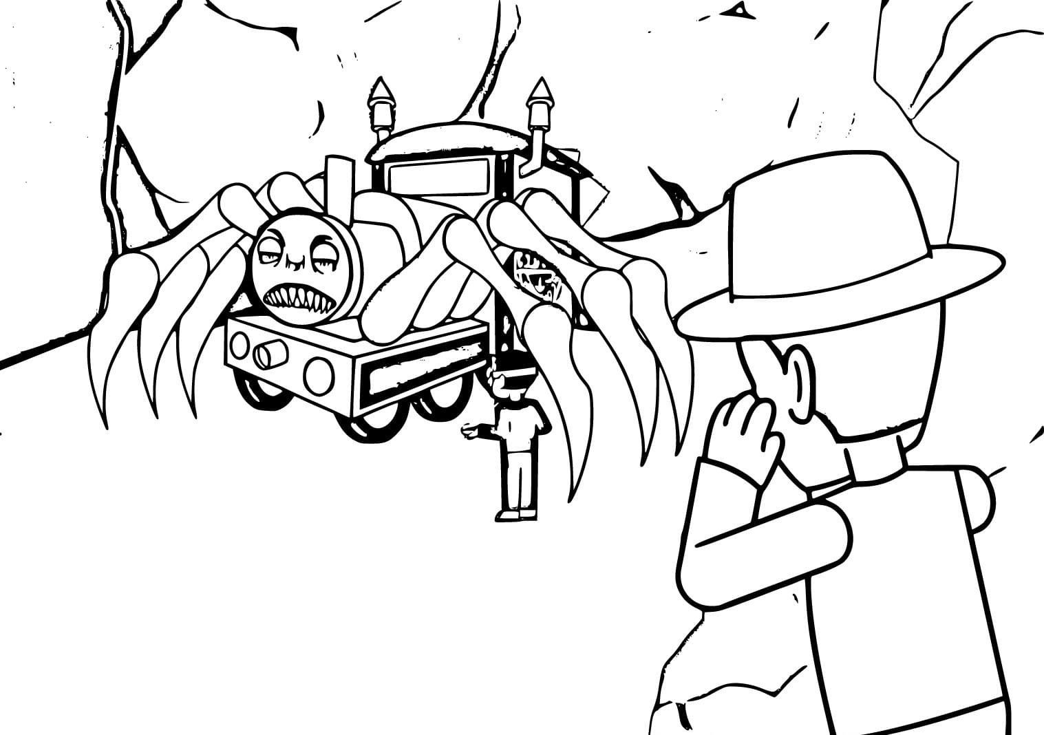 Animated Choo-Choo Charles coloring page