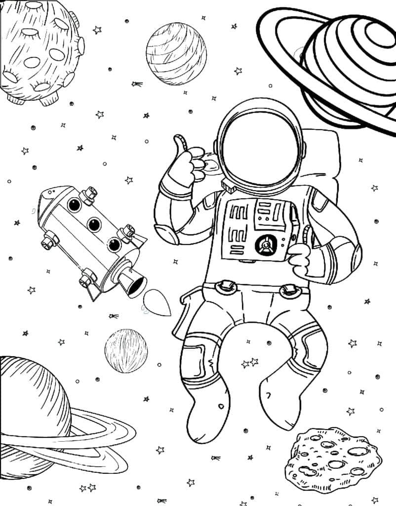 Astronaut Printable For Kids coloring page