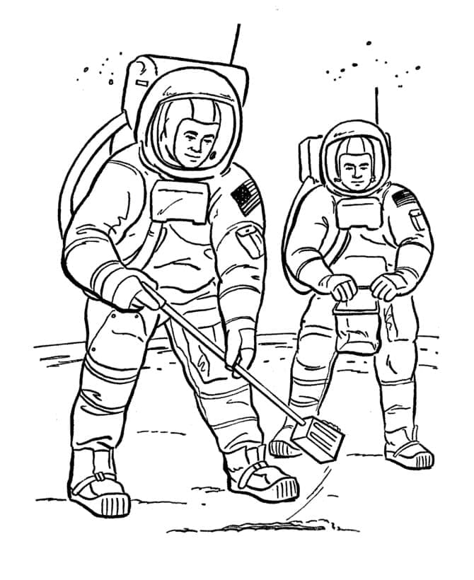 Astronauts coloring page