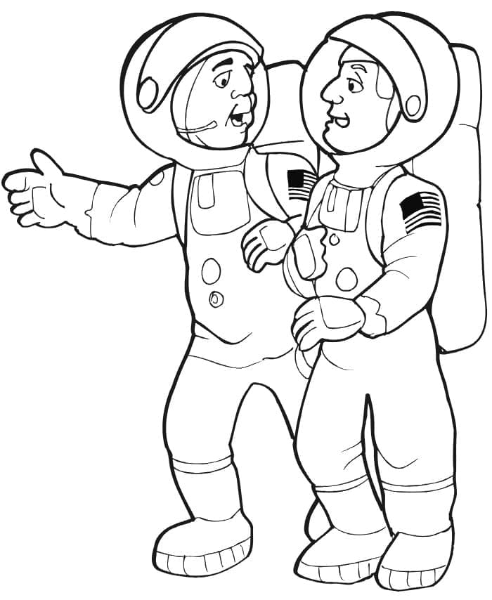 Astronauts Printable coloring page