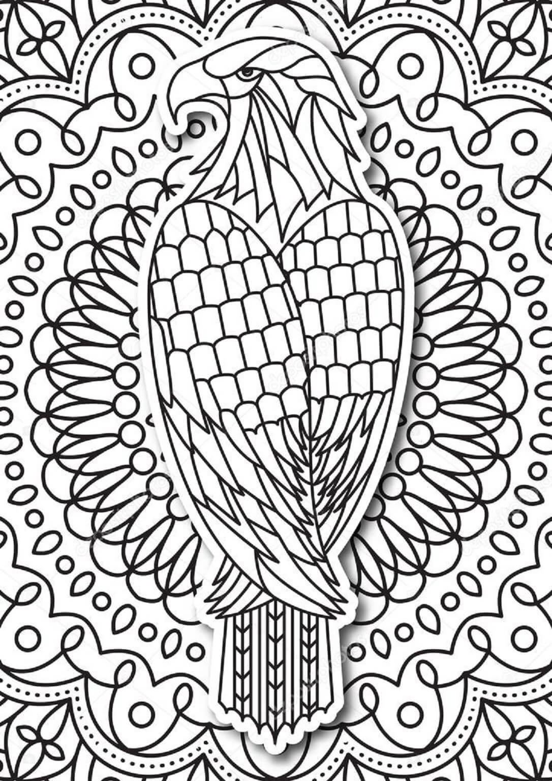 Awesome Eagle Mandala coloring page