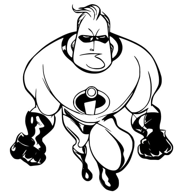 Awesome Mr. Incredible coloring page