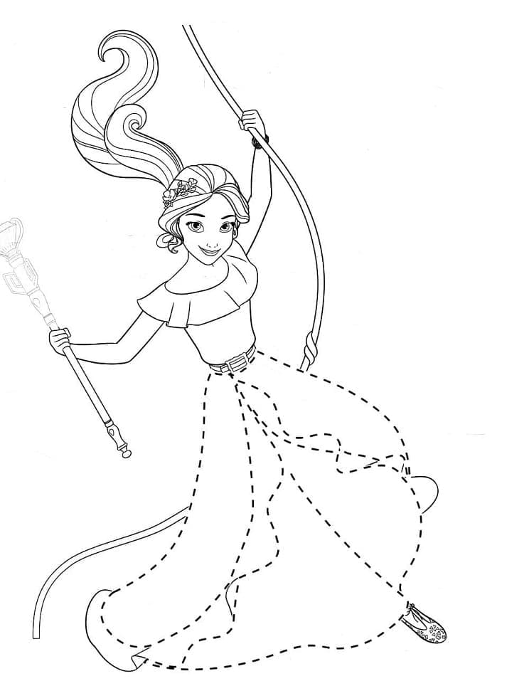 Awesome Princess Elena coloring page