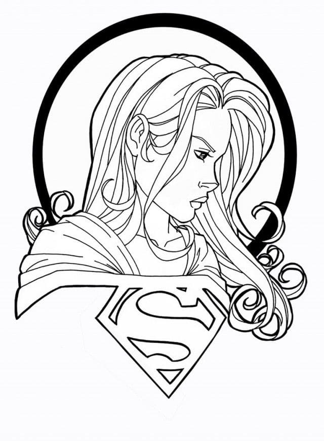 Awesome Supergirl coloring page