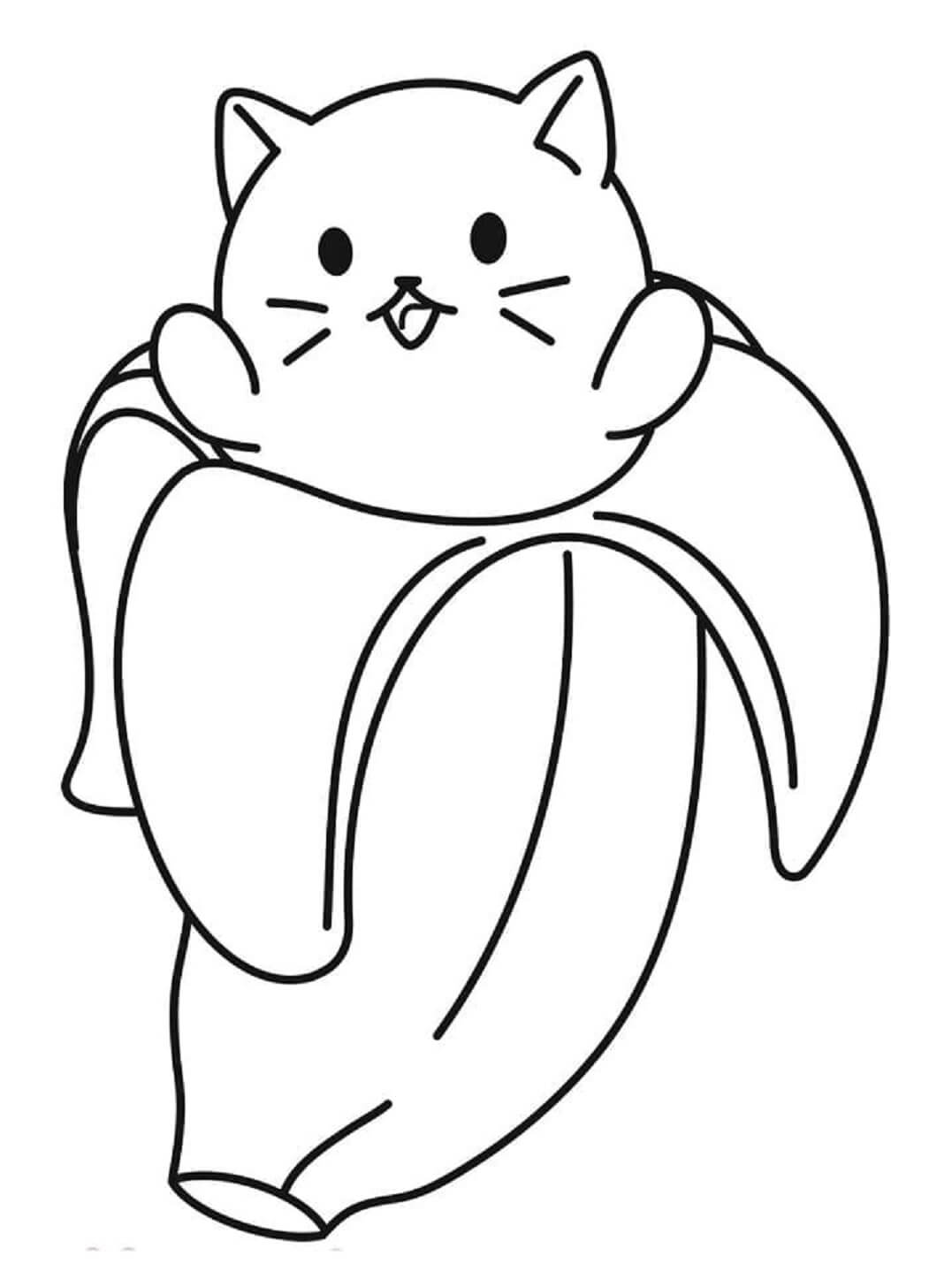Banana Cat coloring page - Download, Print or Color Online for Free
