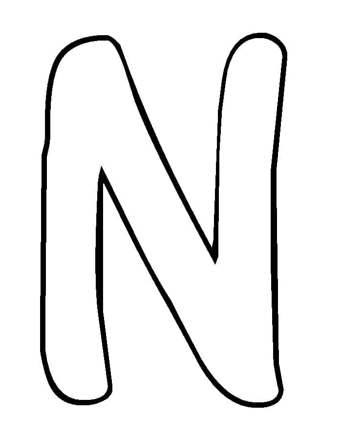 Basic Letter N coloring page - Download, Print or Color Online for Free