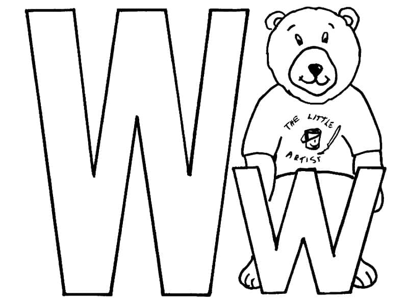 Bear and Letter W