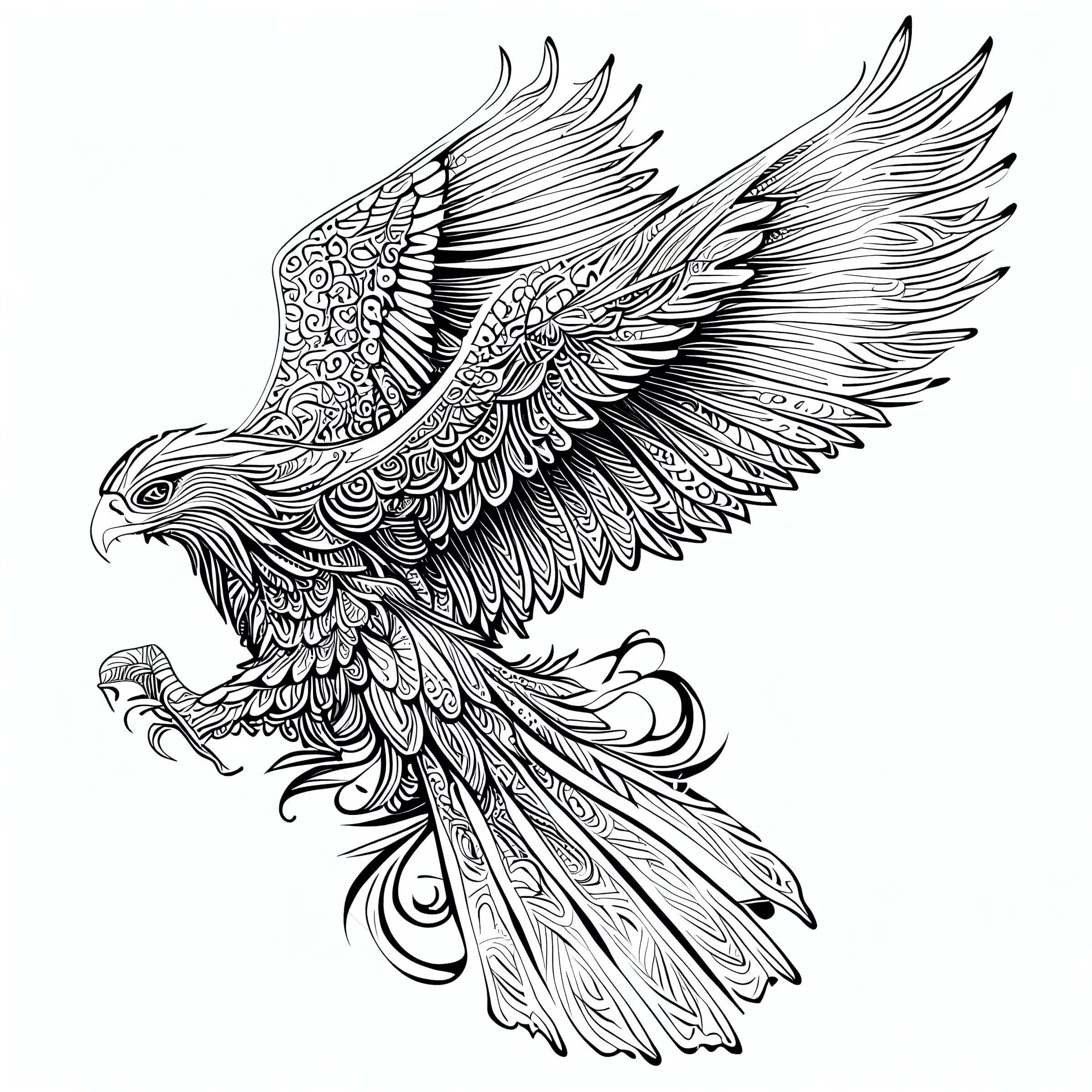 Beautiful Eagle Mandala coloring page