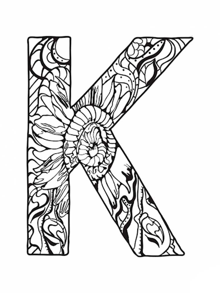 Beautiful Letter K coloring page - Download, Print or Color Online for Free