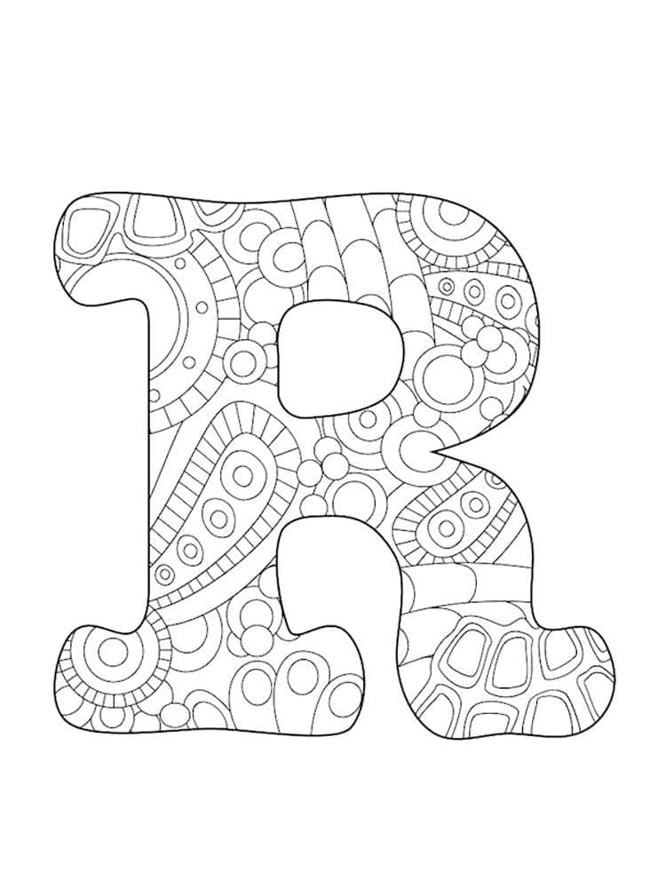 Beautiful Letter R coloring page