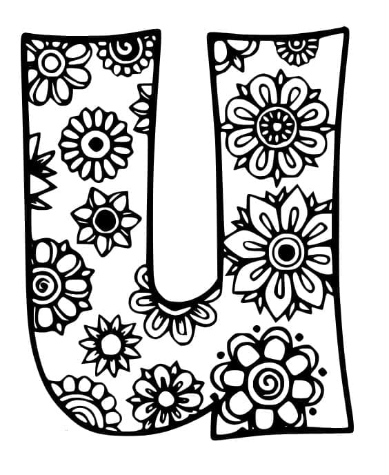 Beautiful Letter U coloring page