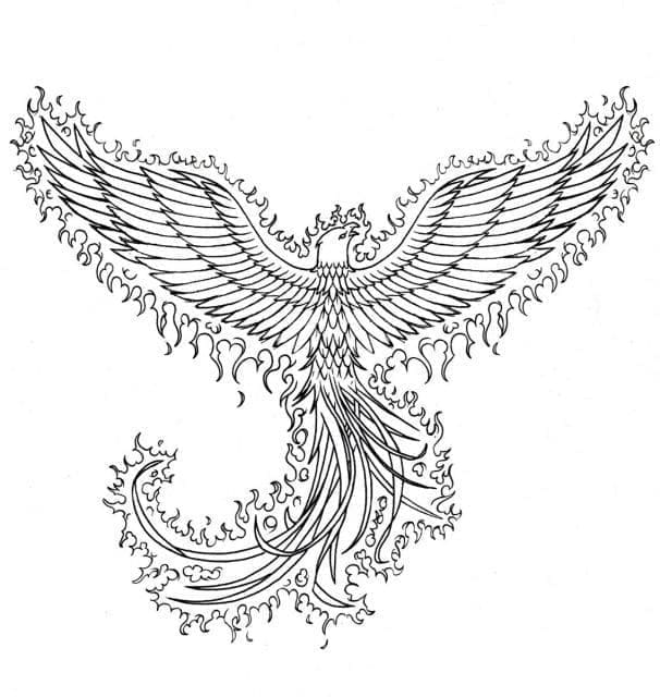 Beautiful Phoenix coloring page