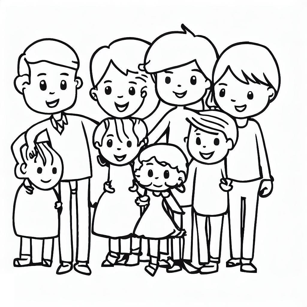 big family coloring pages