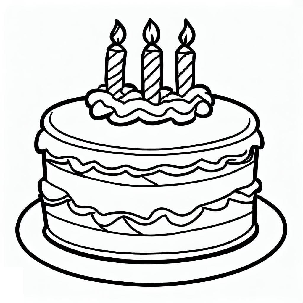 Birthday Cake Free coloring page