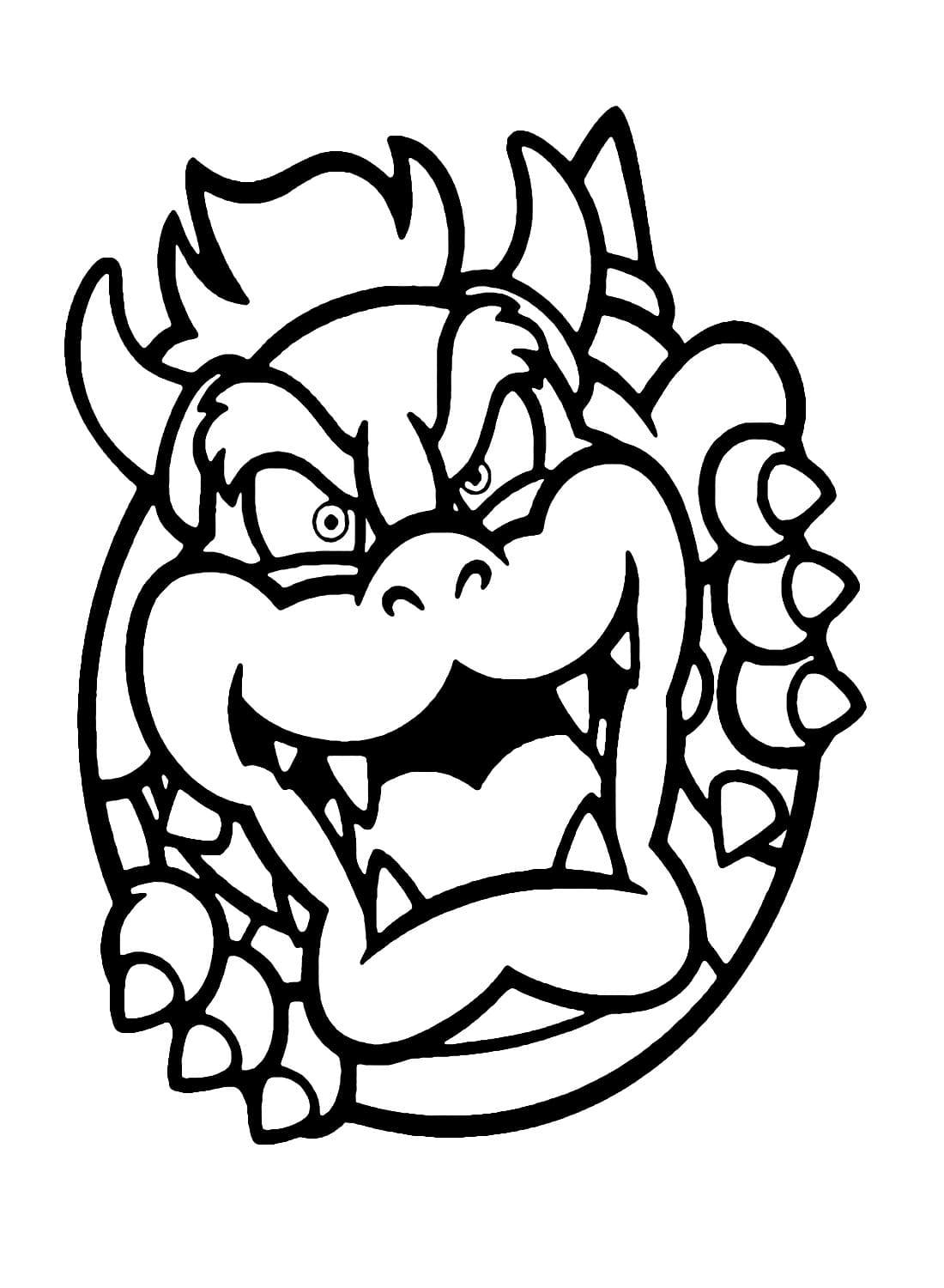 how to draw bowsers face