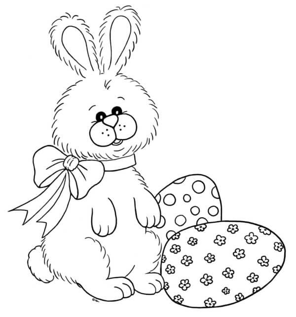 Bunny Sat Down To Rest After Searching For Testicles coloring page