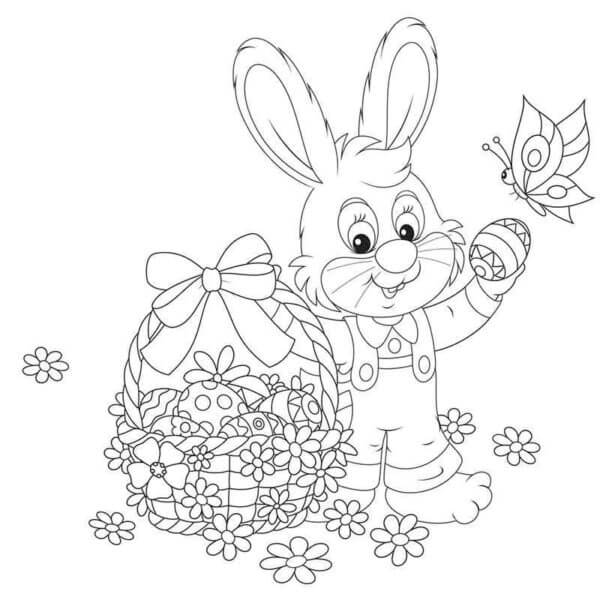 Butterfly Is Also Ready To Help Hide Eggs For Easter coloring page