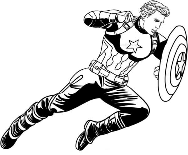 Captain America Fighting coloring page