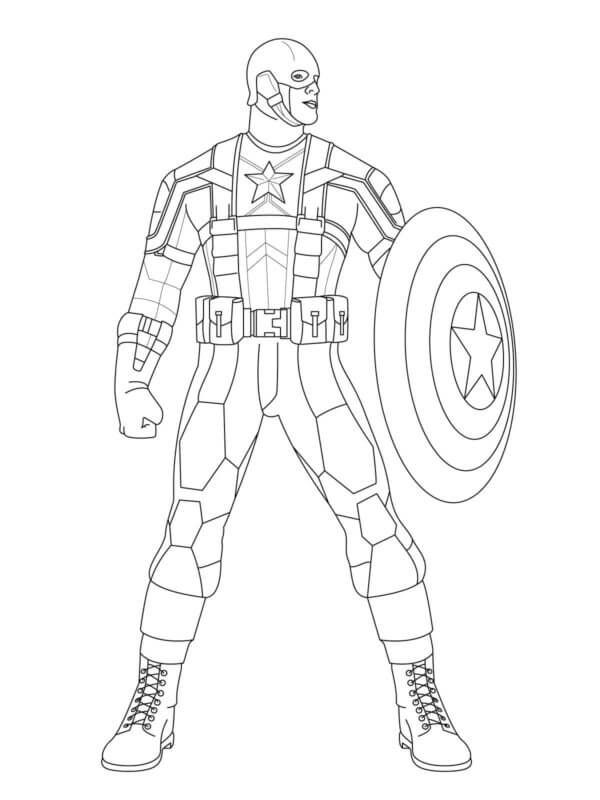 Captain America Holding A Shield