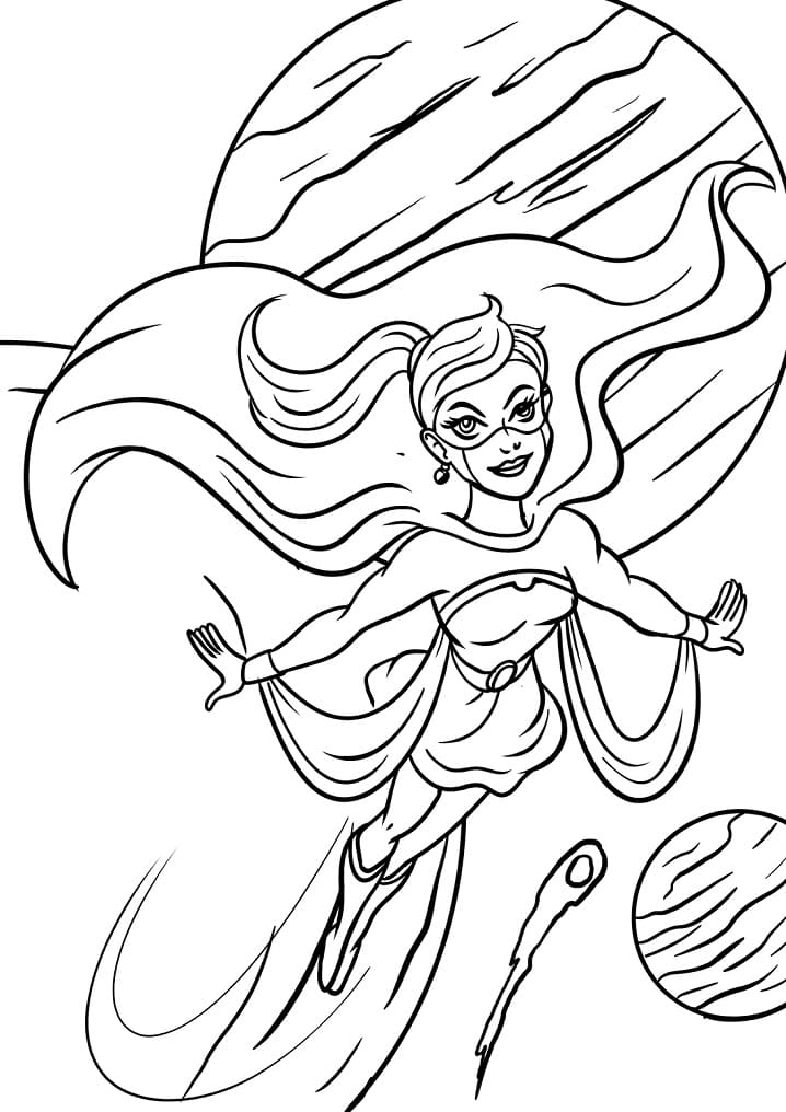 Cartoon Supergirl coloring page