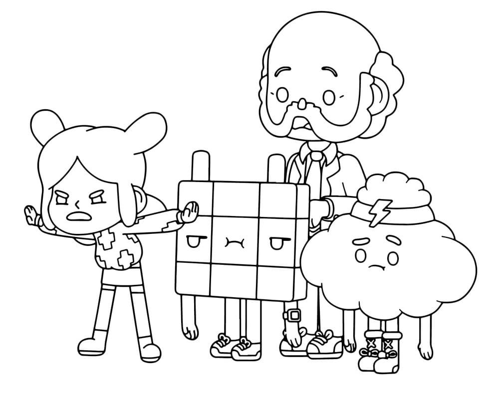 Characters from Toca Boca coloring page