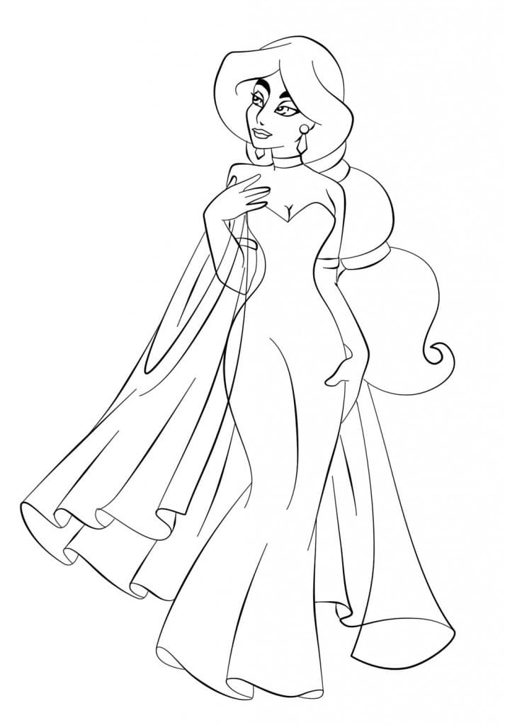 aladdin jasmine coloring pages