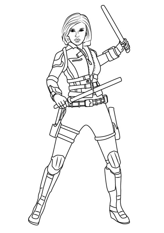 Cool Black Widow coloring page