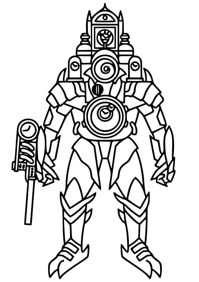 Cool Titan Clock Man coloring page