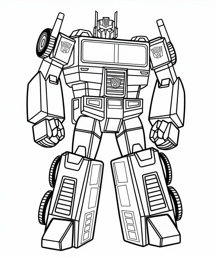 Cool Transformers Optimus coloring page