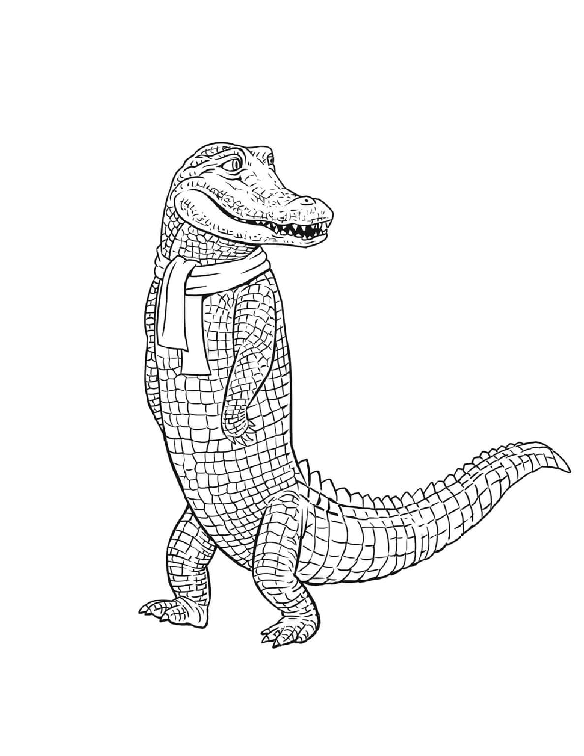 Crocodile Walking Mandala coloring page