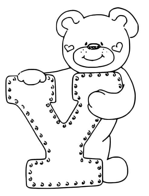 Cute Bear and Letter Y