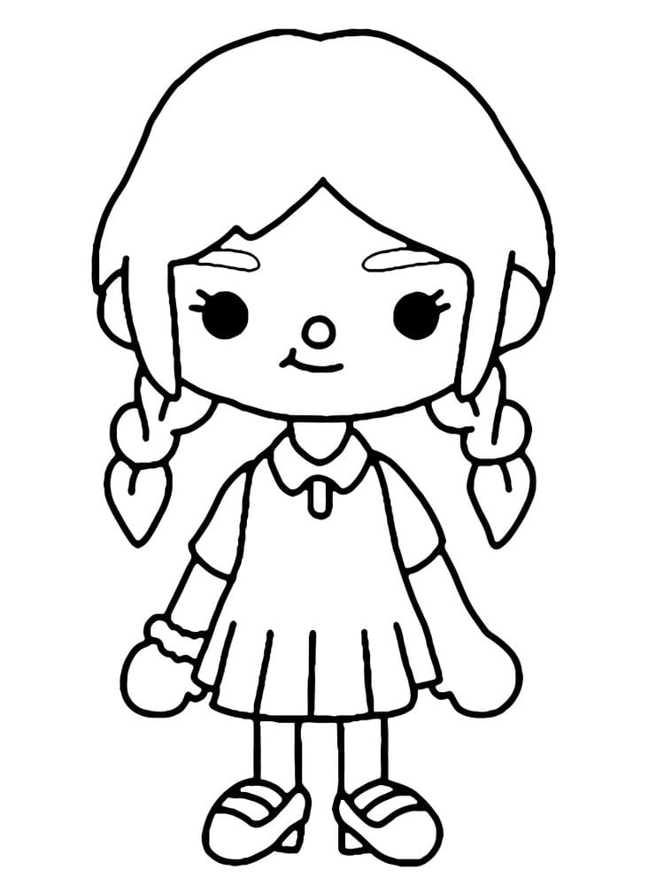 Cute Girl Toca Boca coloring page