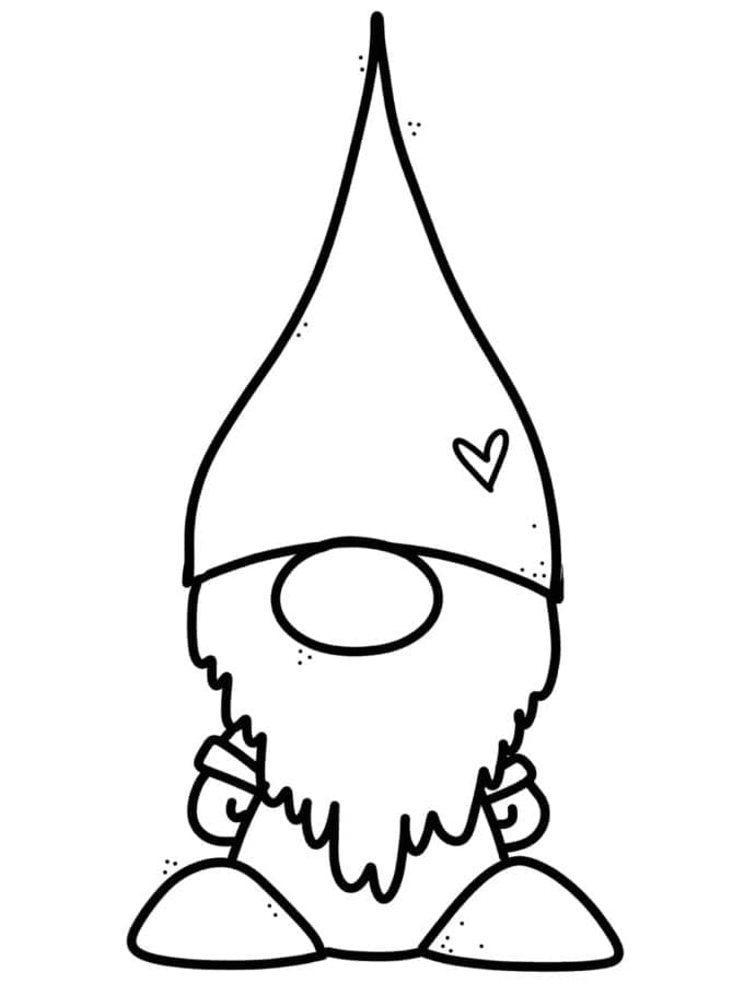 Cute Little Gnome coloring page