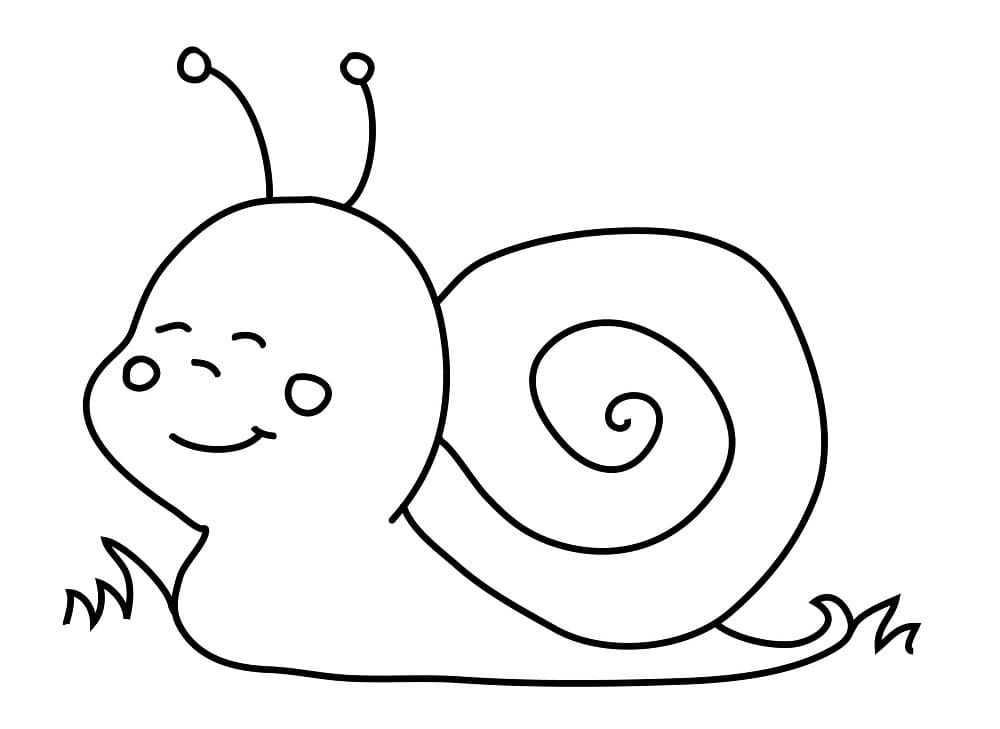 Cute Little Snail coloring page