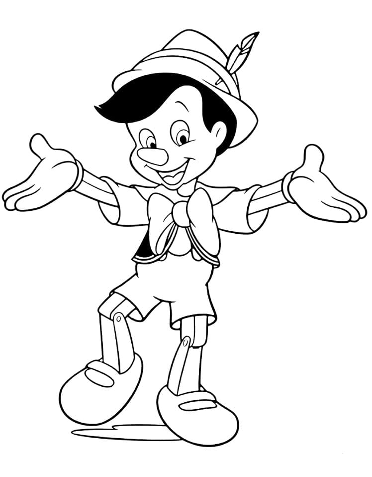 Cute Pinocchio coloring page