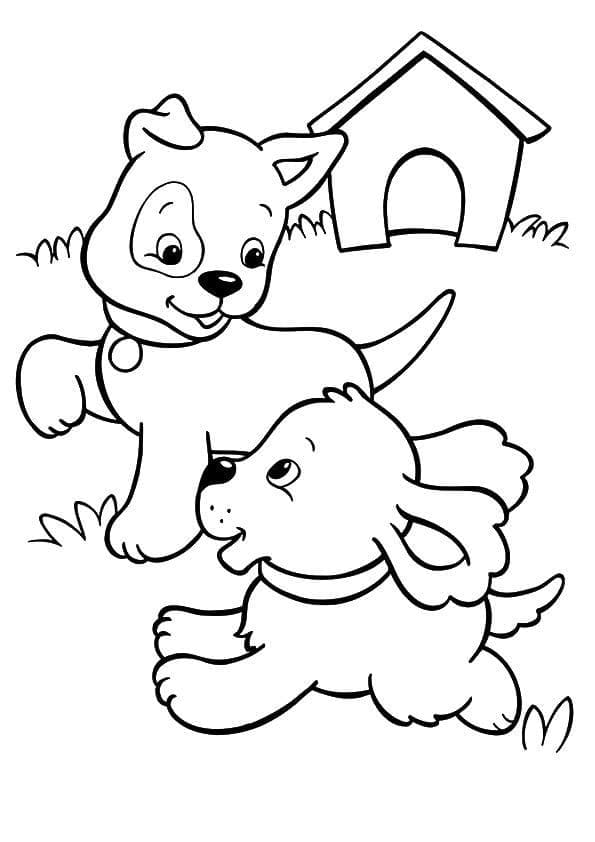 Cute Puppies coloring page