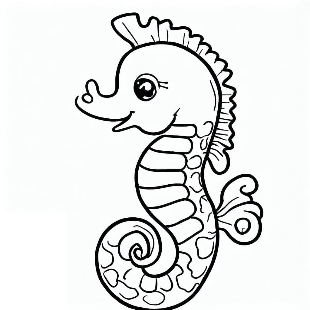 Cute Seahorse Printable coloring page - Download, Print or Color Online ...