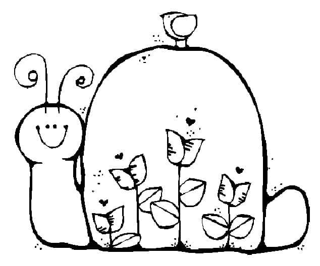 Cute Snail coloring page