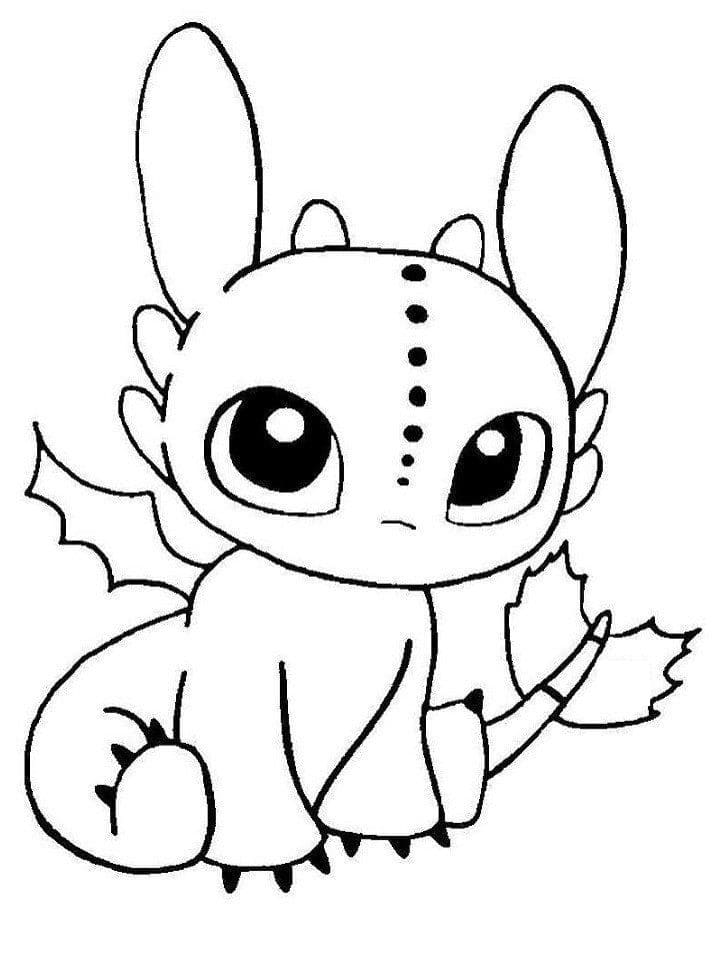 Cute Toothless coloring page - Download, Print or Color Online for Free