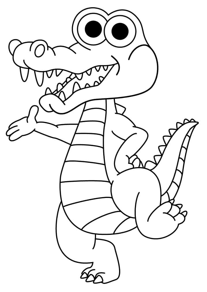 Dancing Alligator coloring page