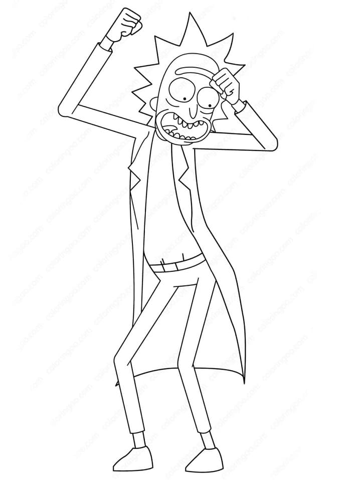 Dancing Rick Sanchez coloring page