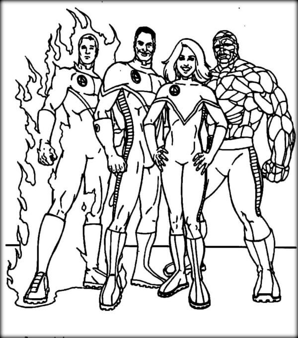 Defenders Of The Planet Against Villains coloring page