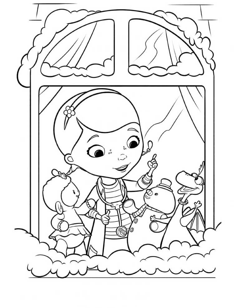 Doc McStuffins with Friends coloring page