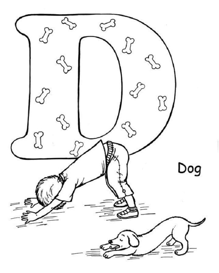 Dog Pose Yoga coloring page