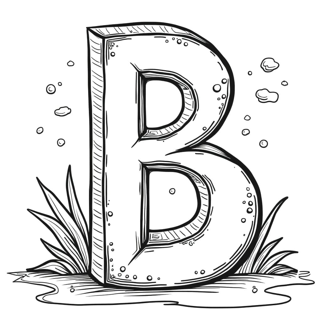 Drawing of Letter B coloring page