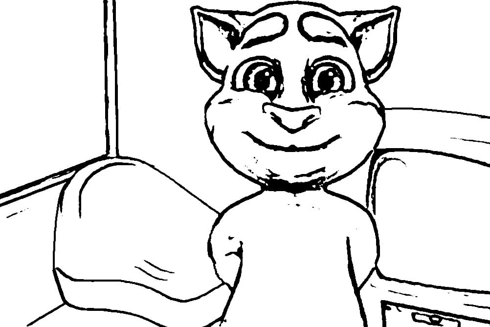 Drawing of Talking Tom coloring page